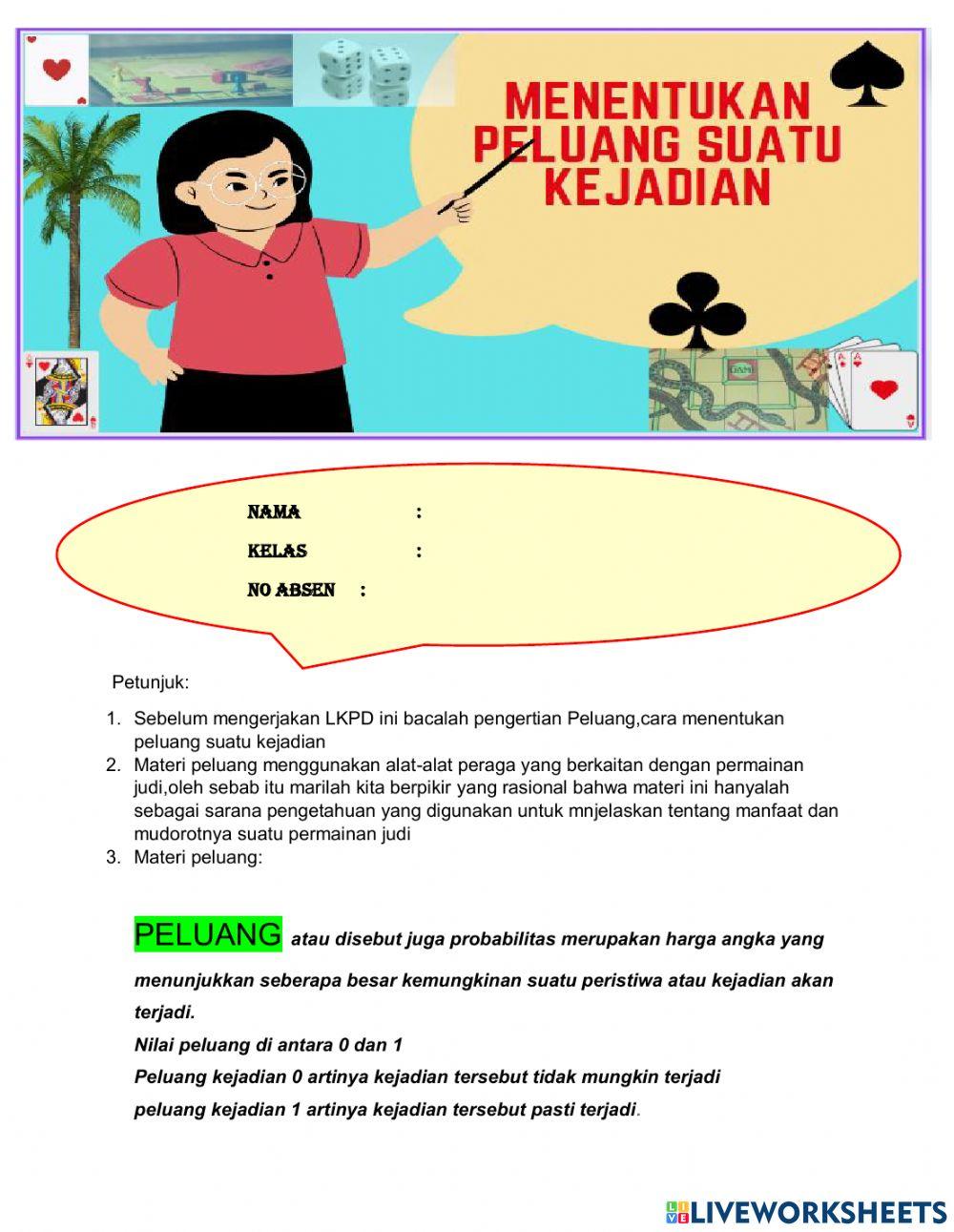 Menentukan peluang suatu kejadian