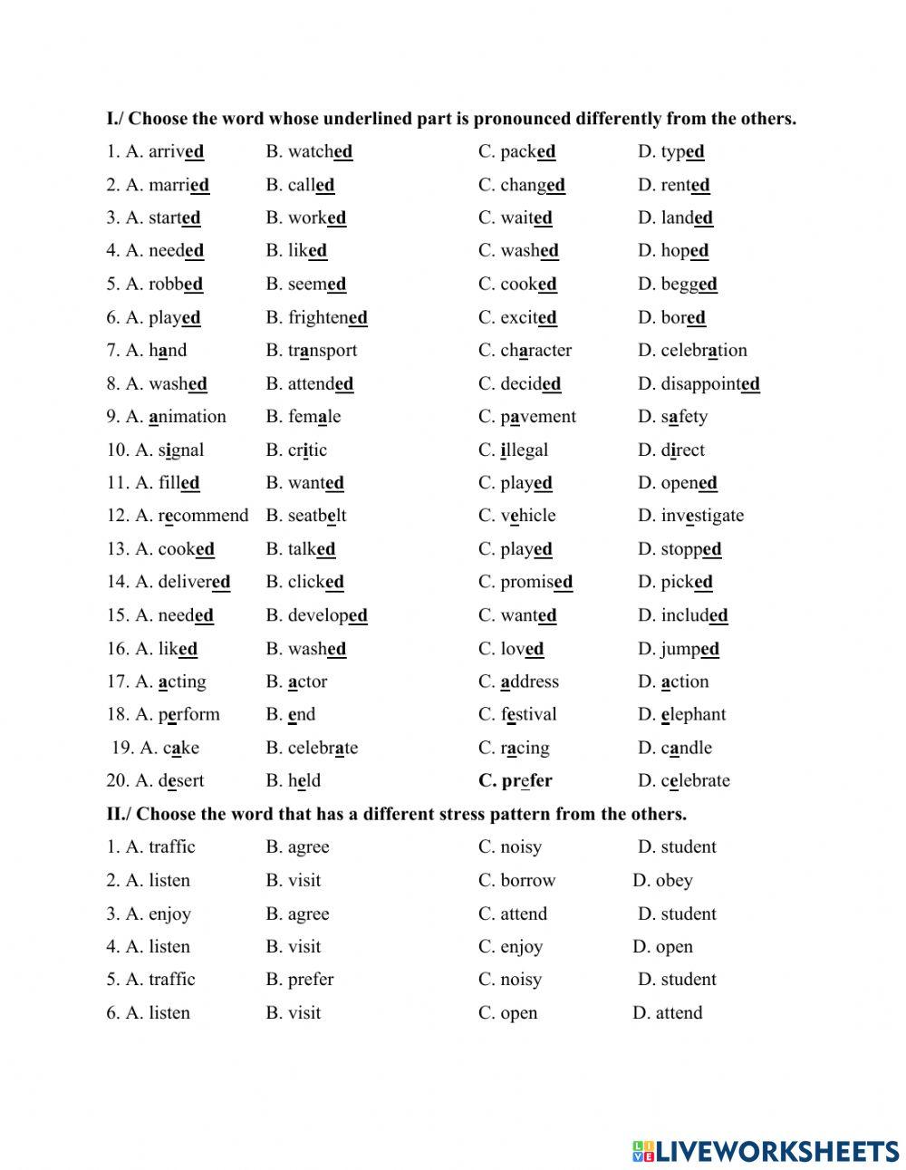 Grade 7- mid term - phonetics