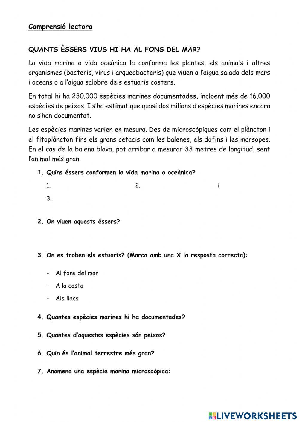 Quantes espècies marines hi ha?