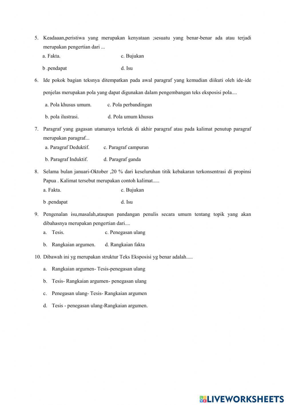 Soal pts bahasa indonesia kelas viii