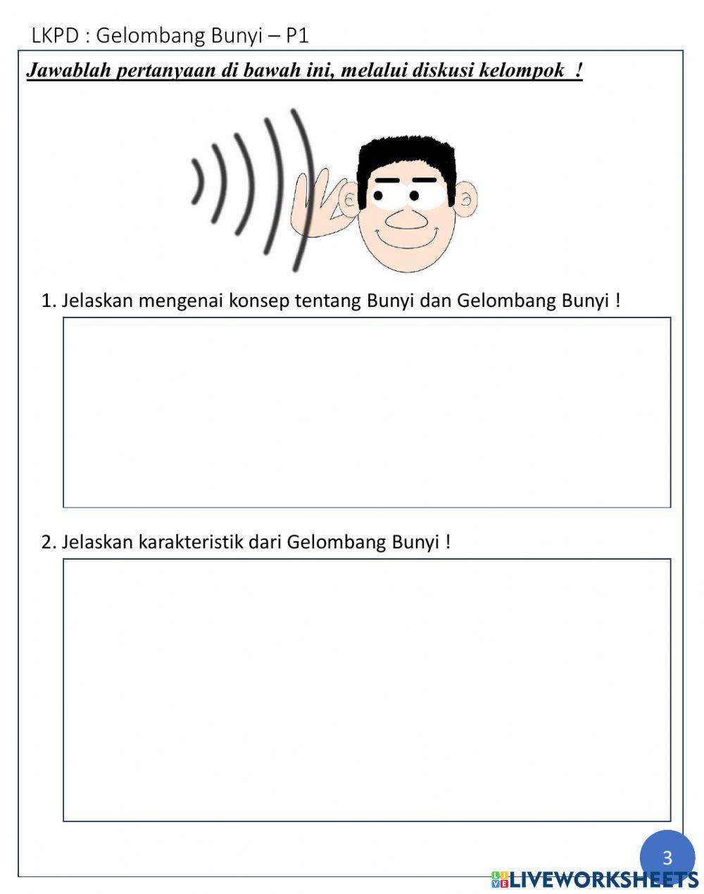 E-LKPD Gelombang Bunyi : Pertemuan 1