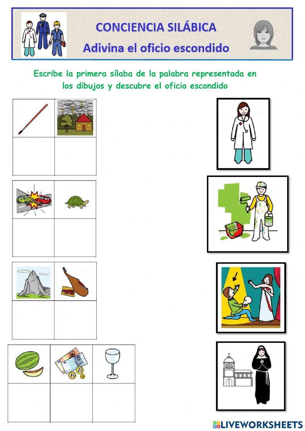 Conciencia silábica - Oficios