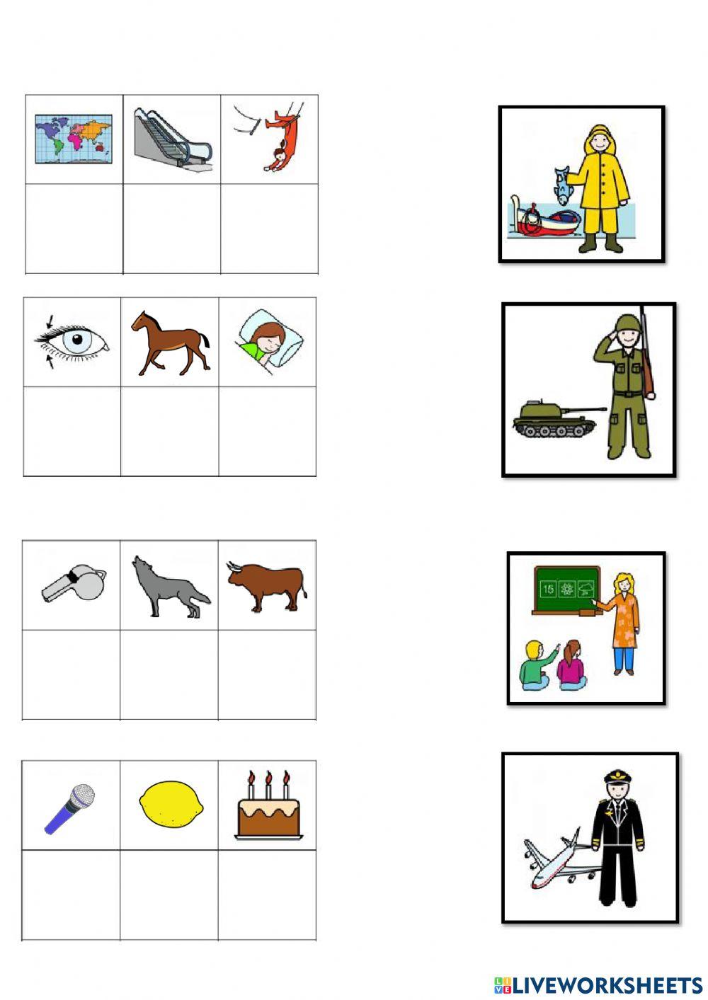Conciencia silábica - Oficios