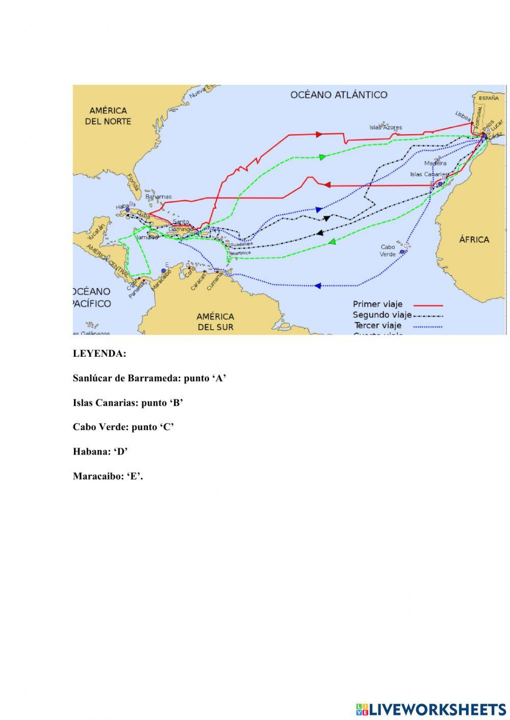 Mediatriz y bisectriz con los viajes de Colón
