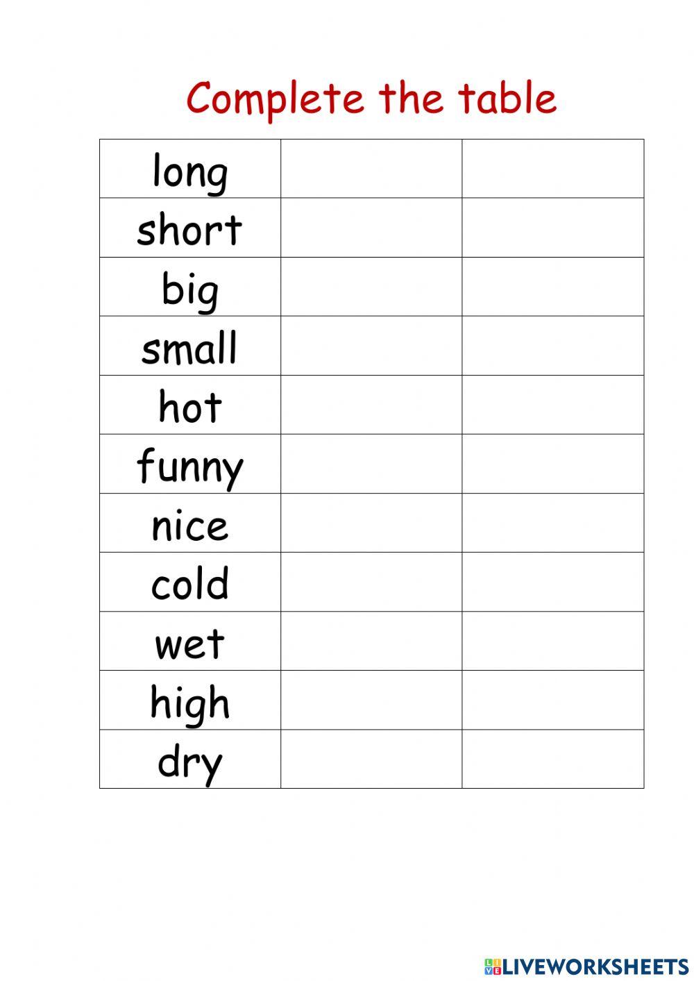 Comparative adjectives