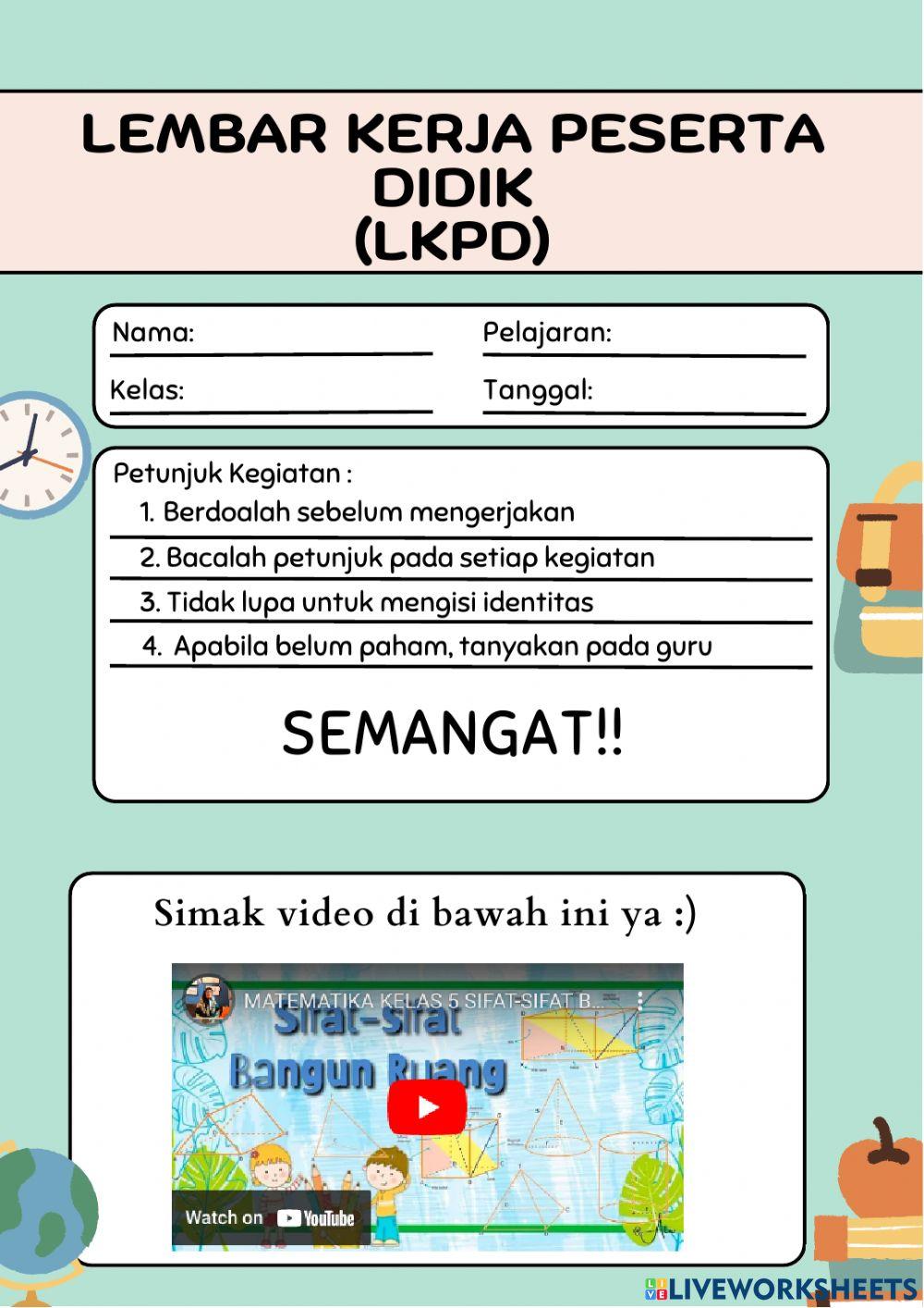 LKPD sifat bangun Ruang Kelas 5