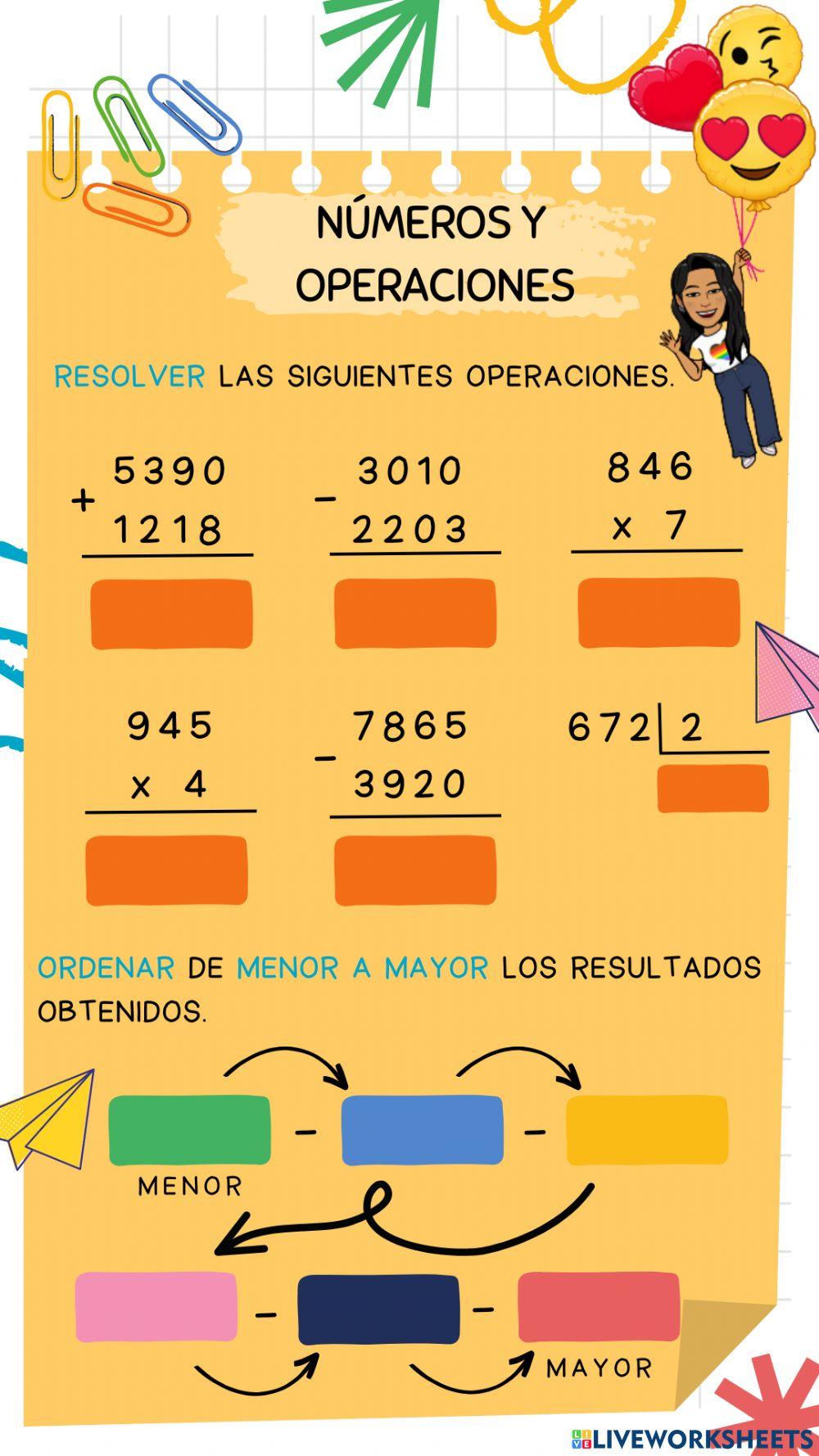 Números naturales y operaciones