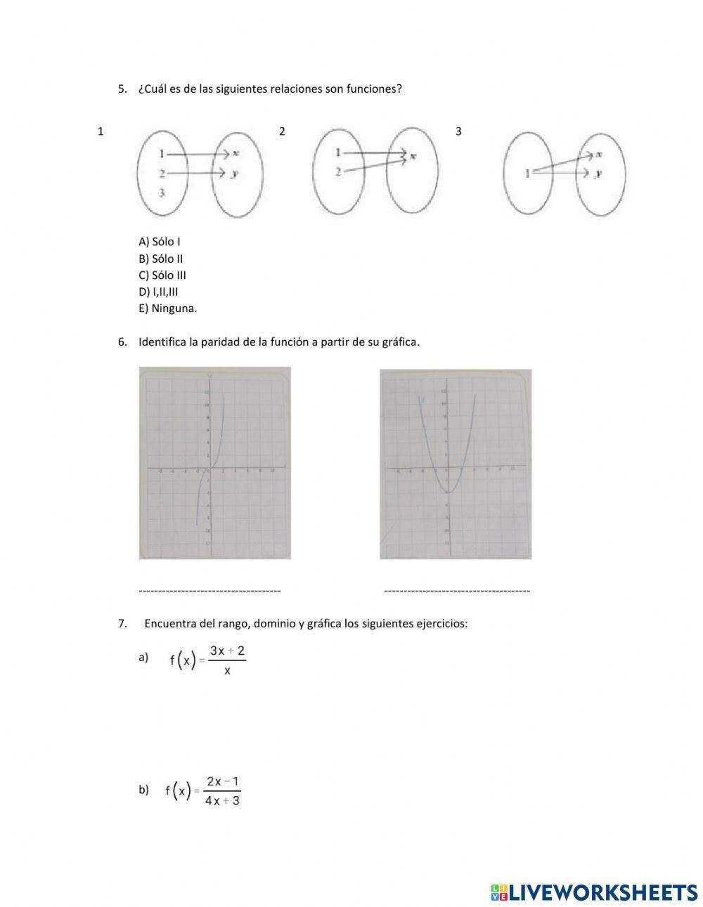 Cuestionario de matematicas