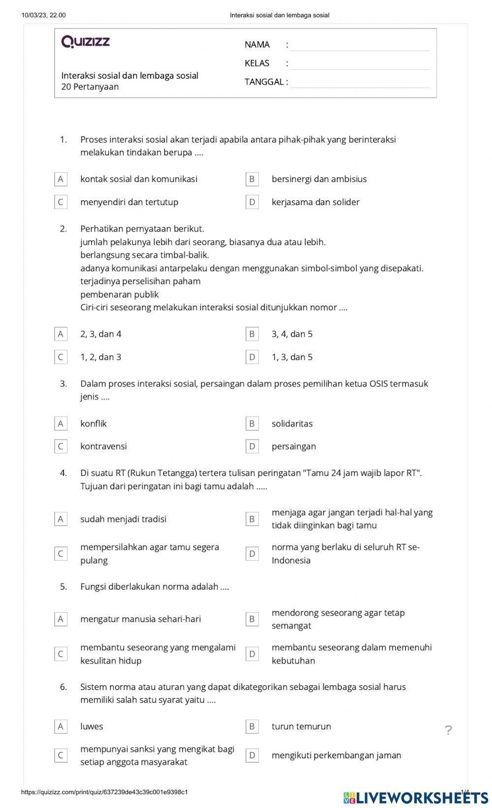 UH-Interaksi sosial dan Lembaga Sosial