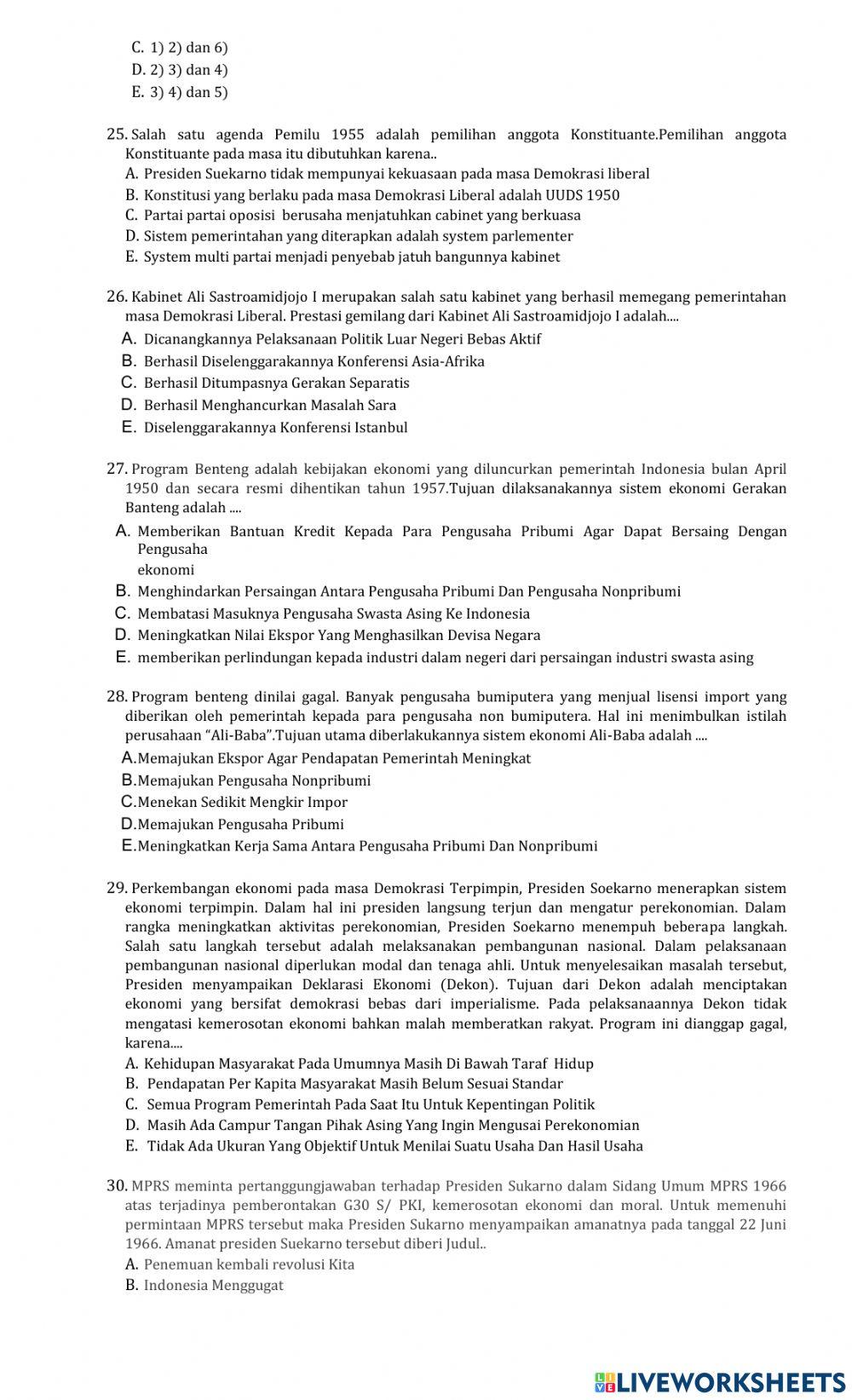 Soal us sejarah indonesia