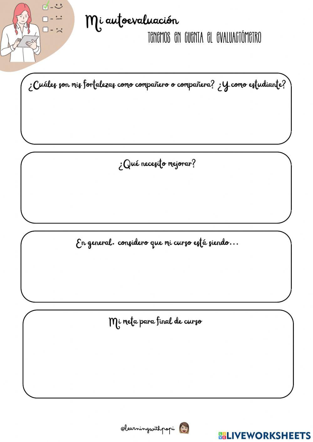 Autoevaluación del alumnado y evaluación del profesor