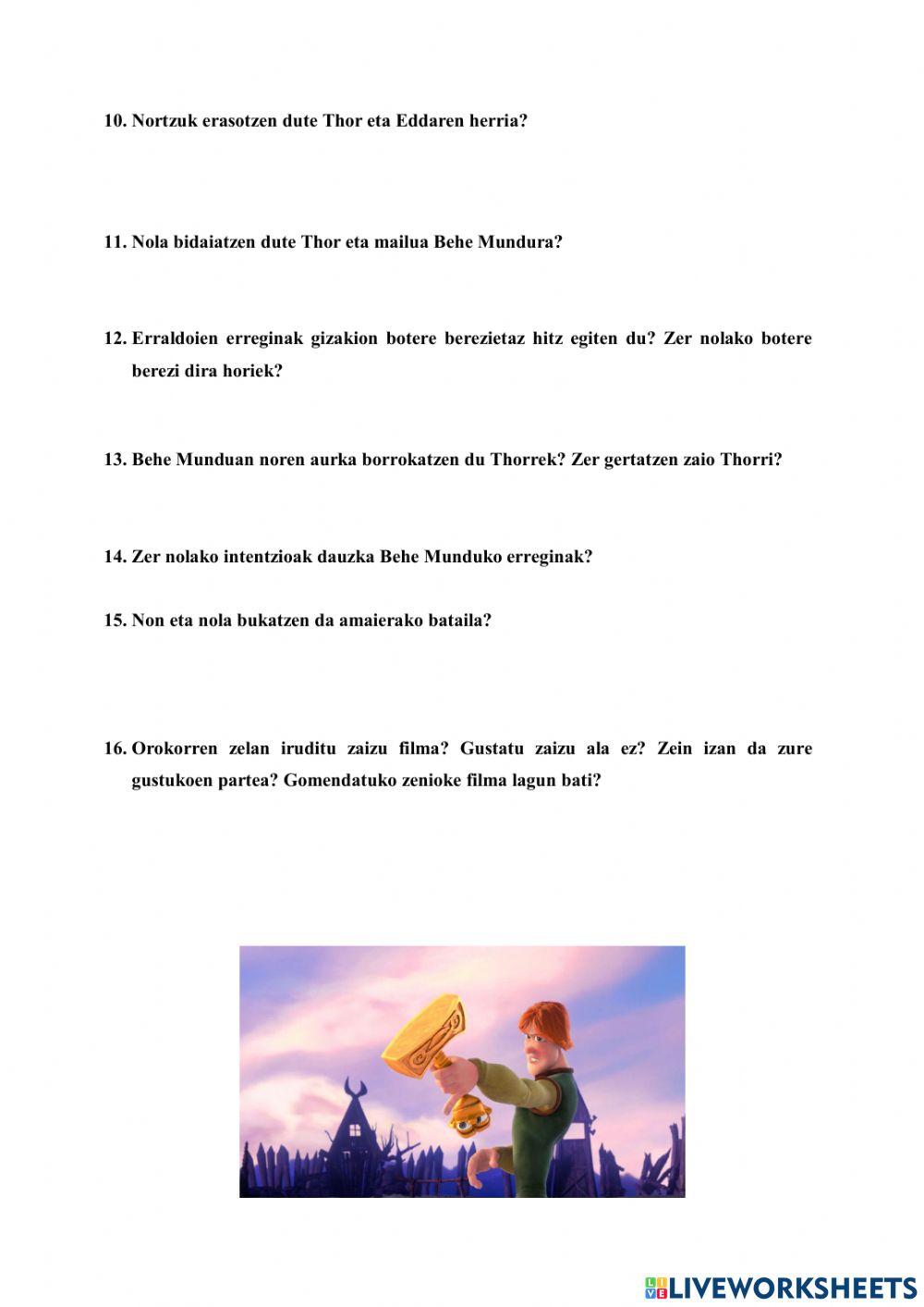 Pelikula-galdetegia: Thor Valhallako Kondaira