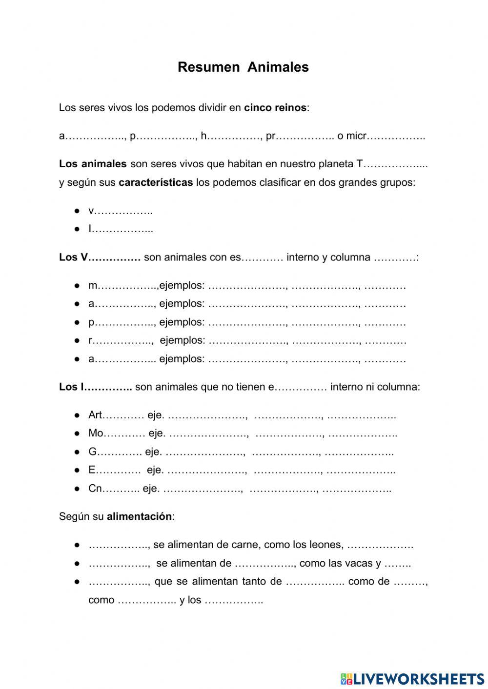 Resumen Animales