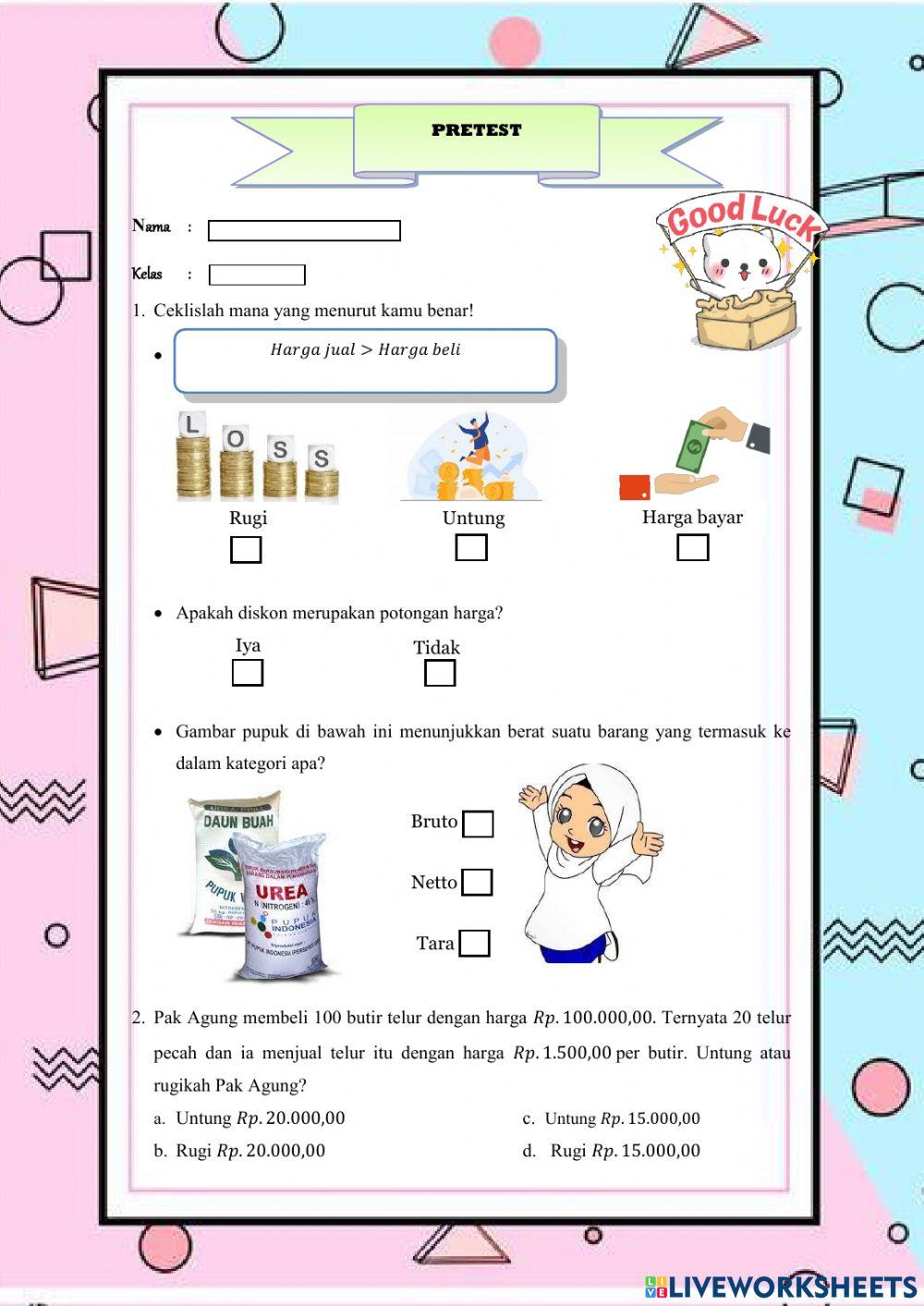 Pretest Aritmatika Sosial