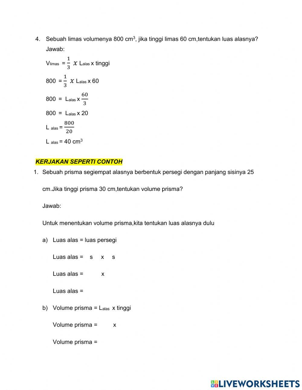 Volume prisma dan limas