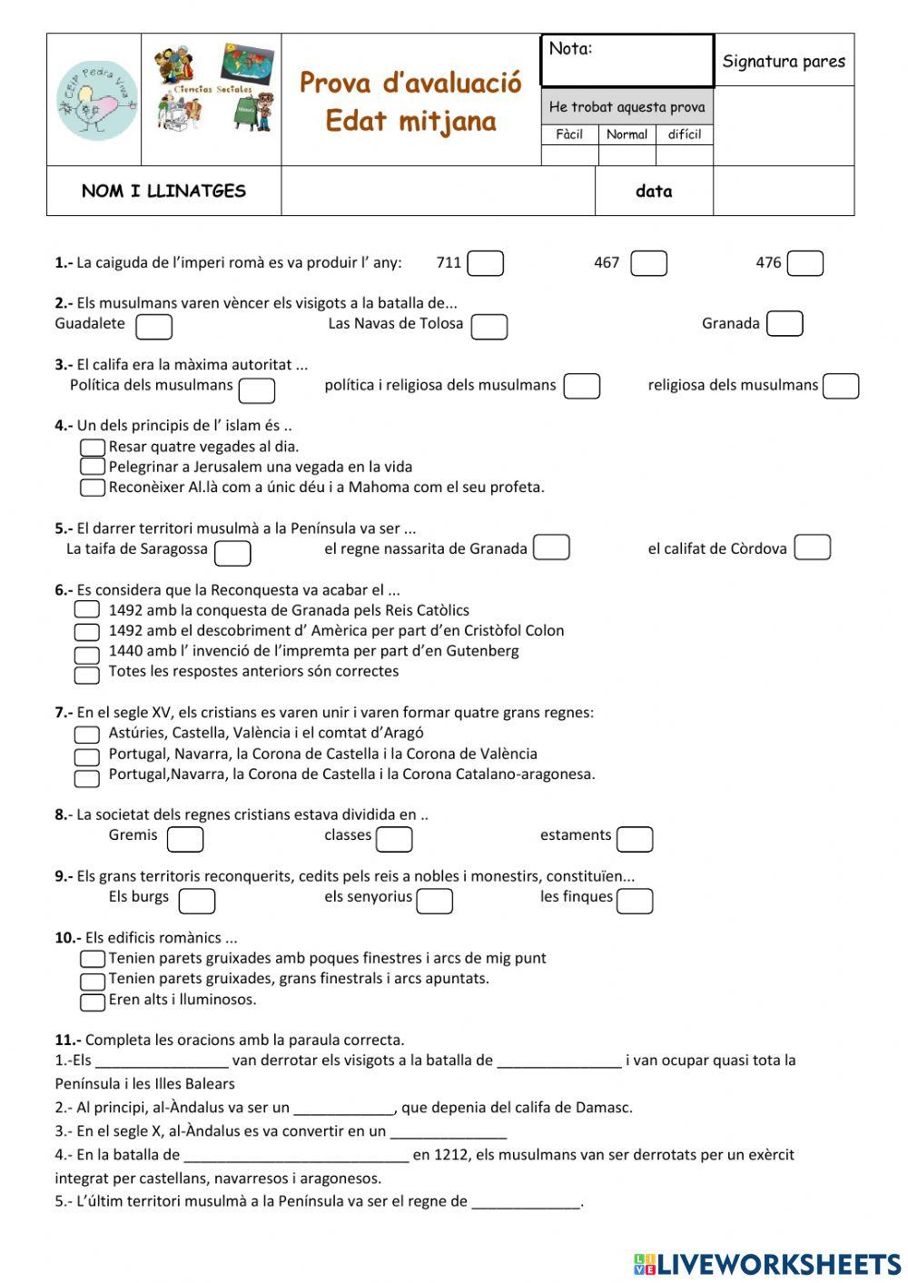 Control Edat Mitjana