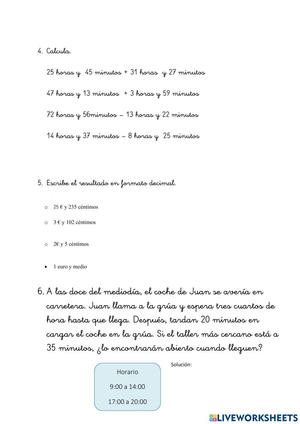 Ficha de repaso matemáticas U7,8