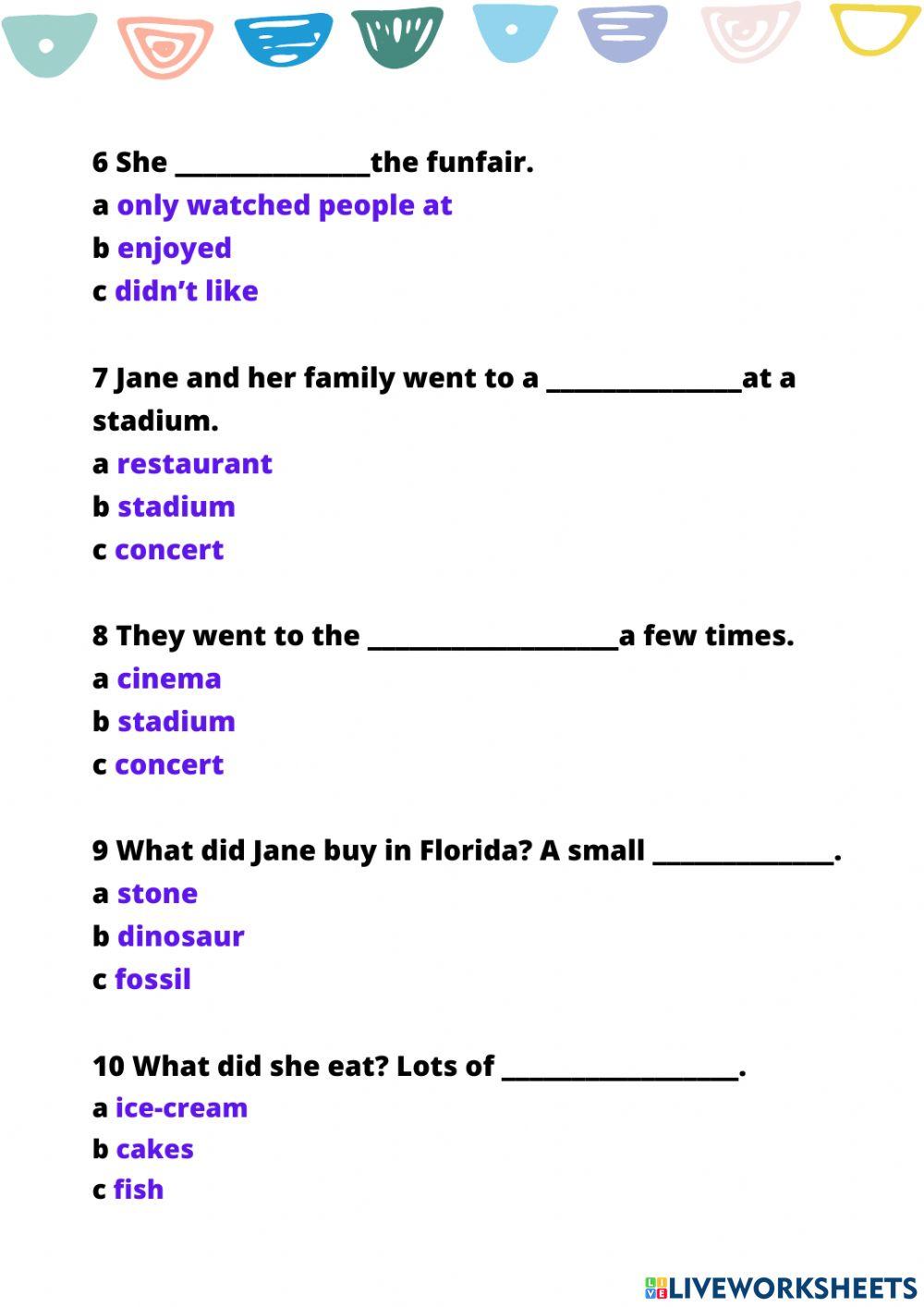 Exam 6º UNIT 4 (part 2)