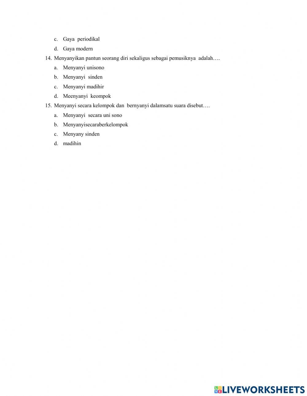 Soal pts seni budaya kelas 8