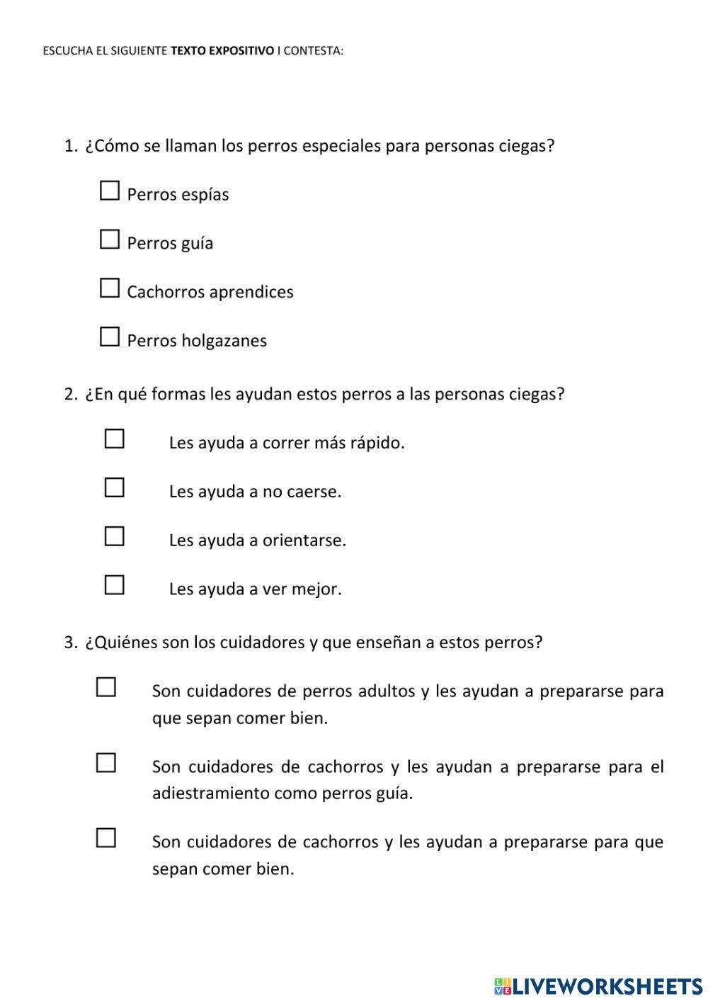 Comprensión oral: texto expositivo