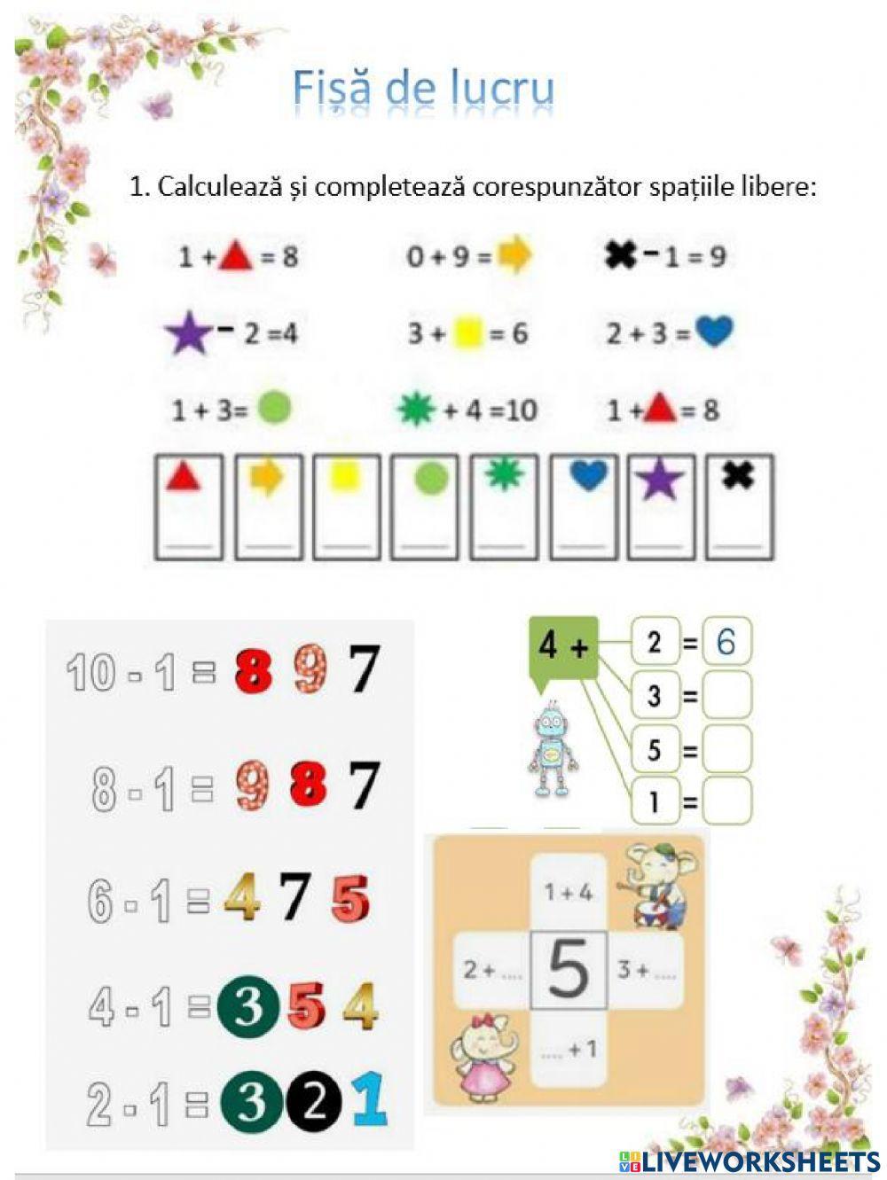 Adunarea și scăderea 0-10