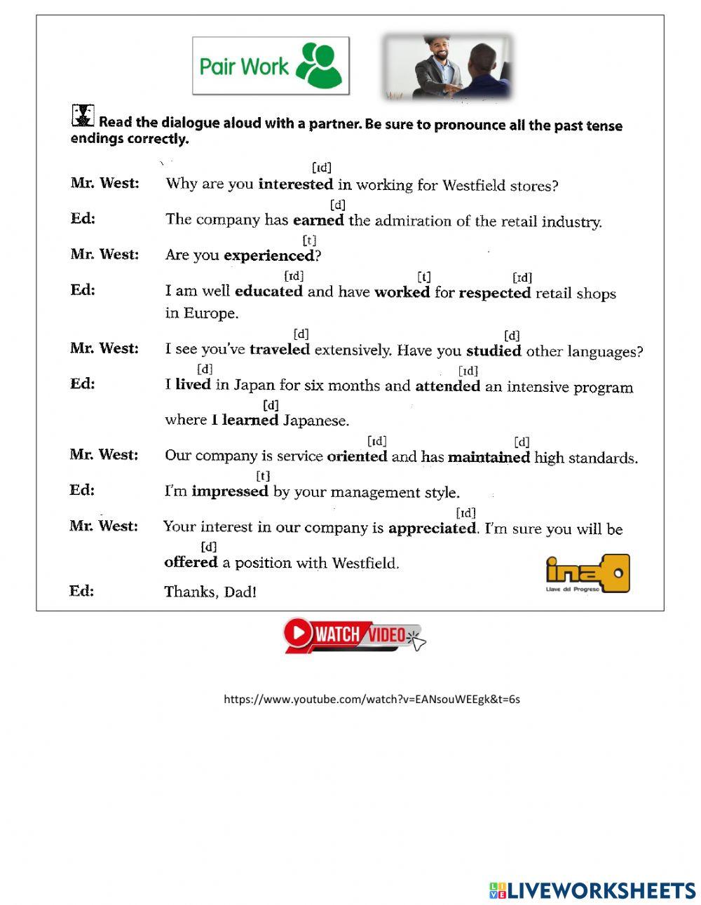 Regular verbs in Simple Past