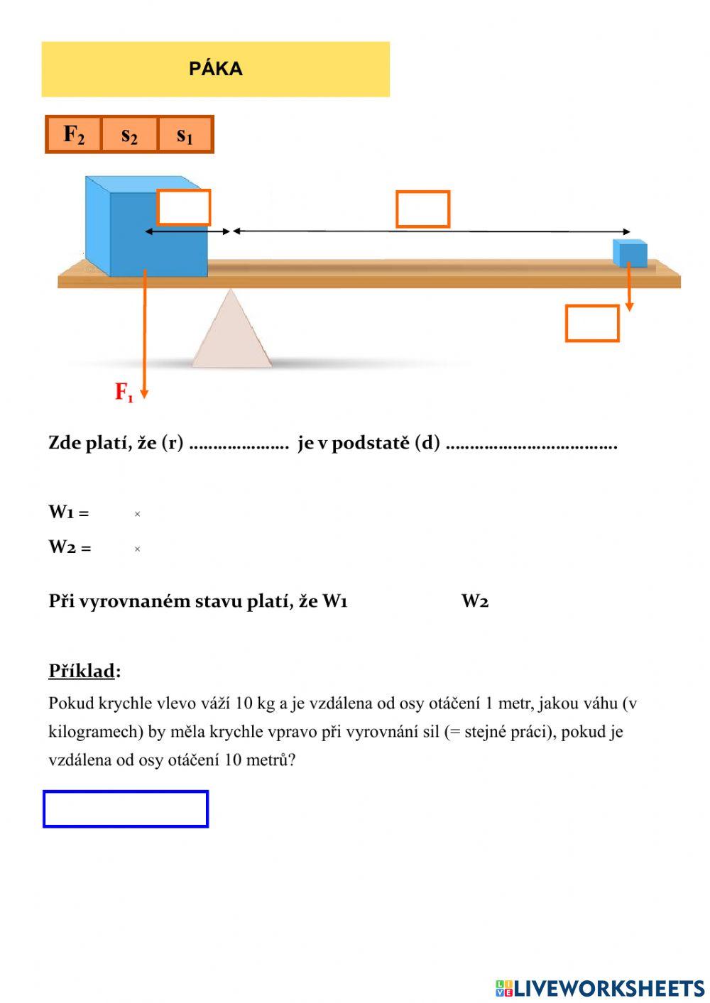 Jednoduché stroje (nakloněná rovina, kladka, páka)