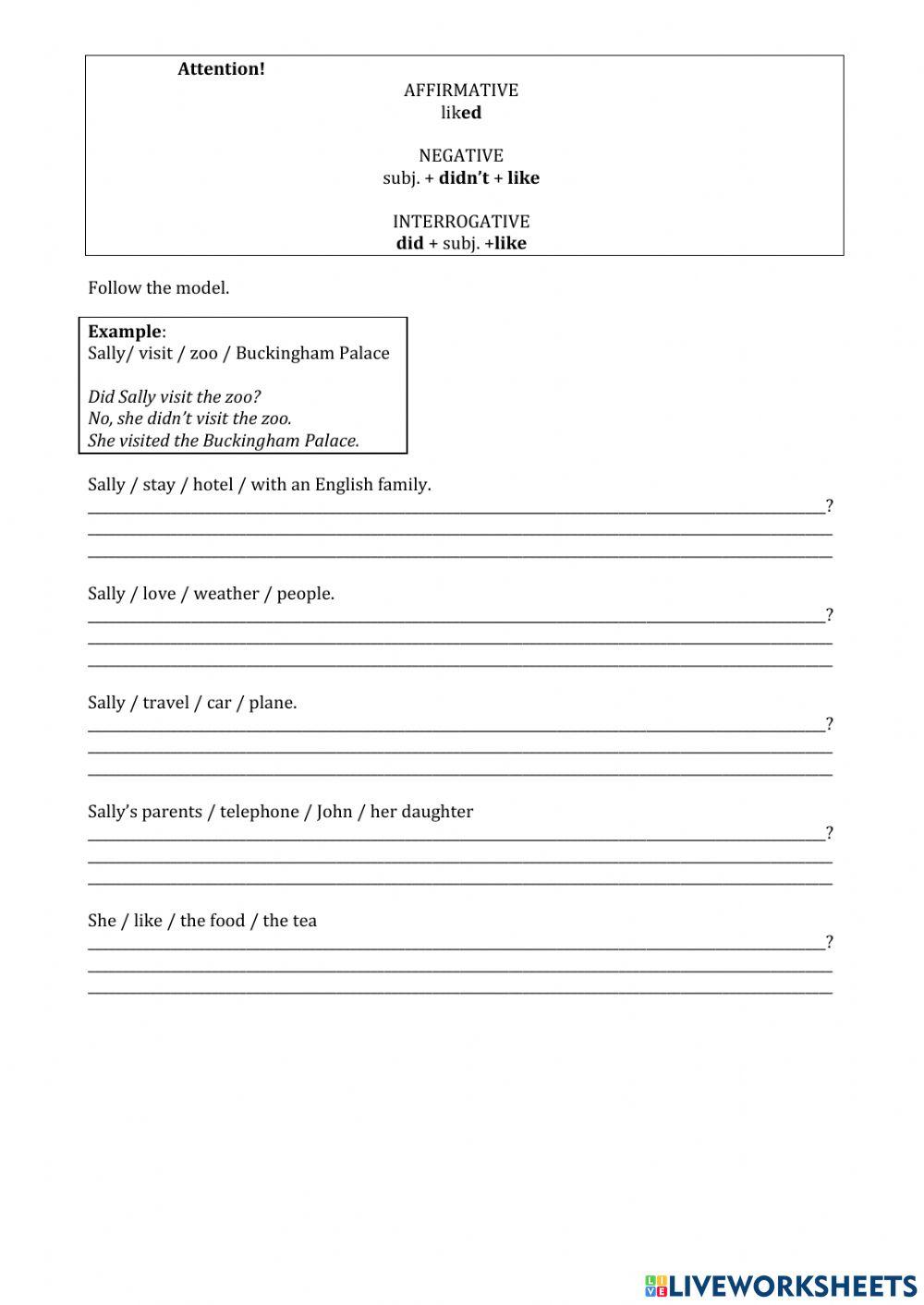 Regular verbs - past simple