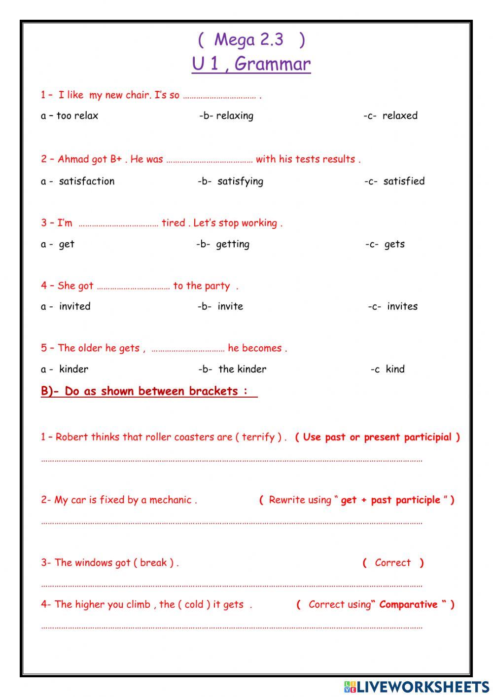 Mega 2.3 U1 - L3 Grammar Mega 2.3 U1 - L3 Grammar