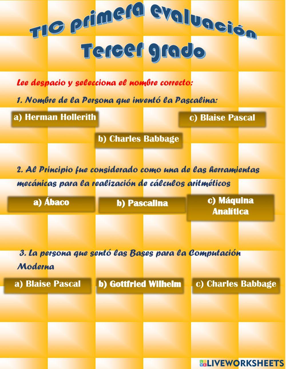 Evaluación primer bimestre