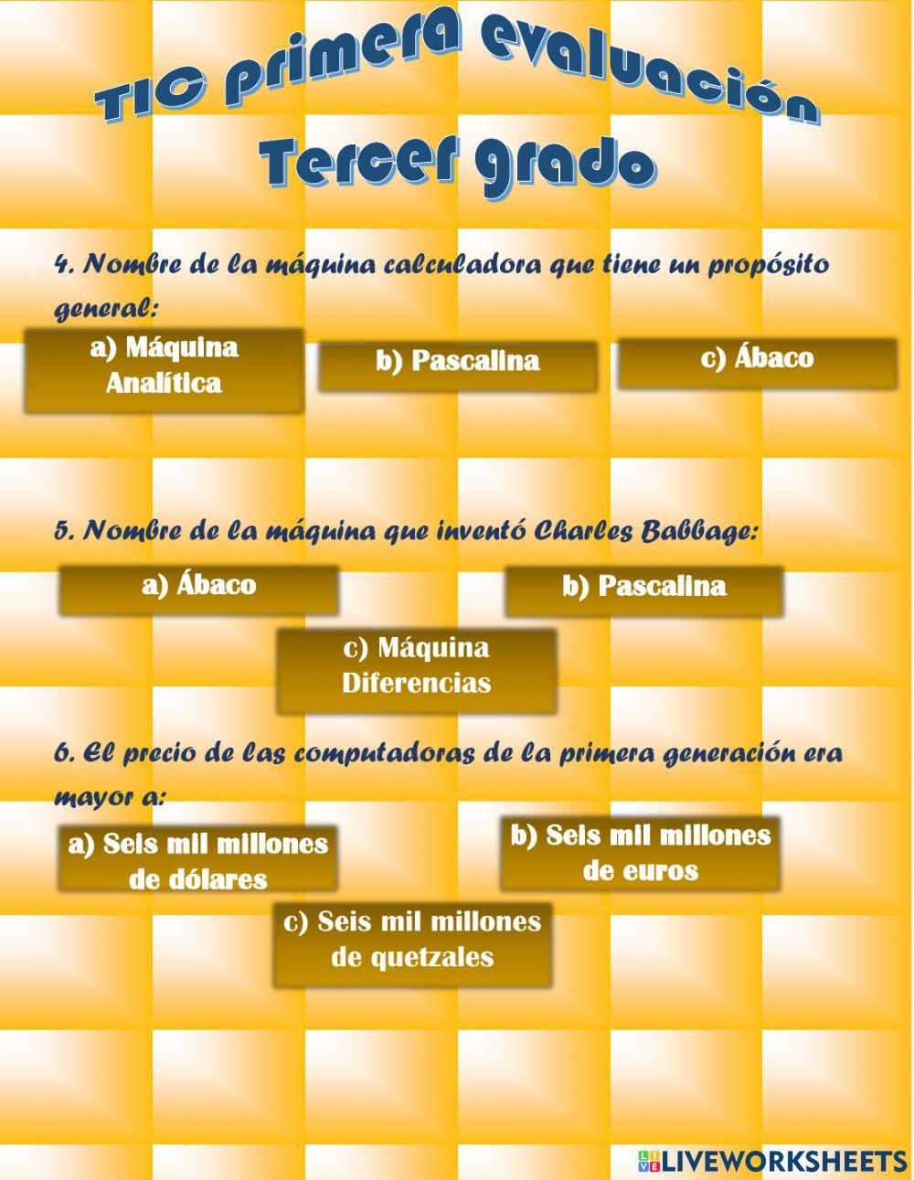 Evaluación primer bimestre