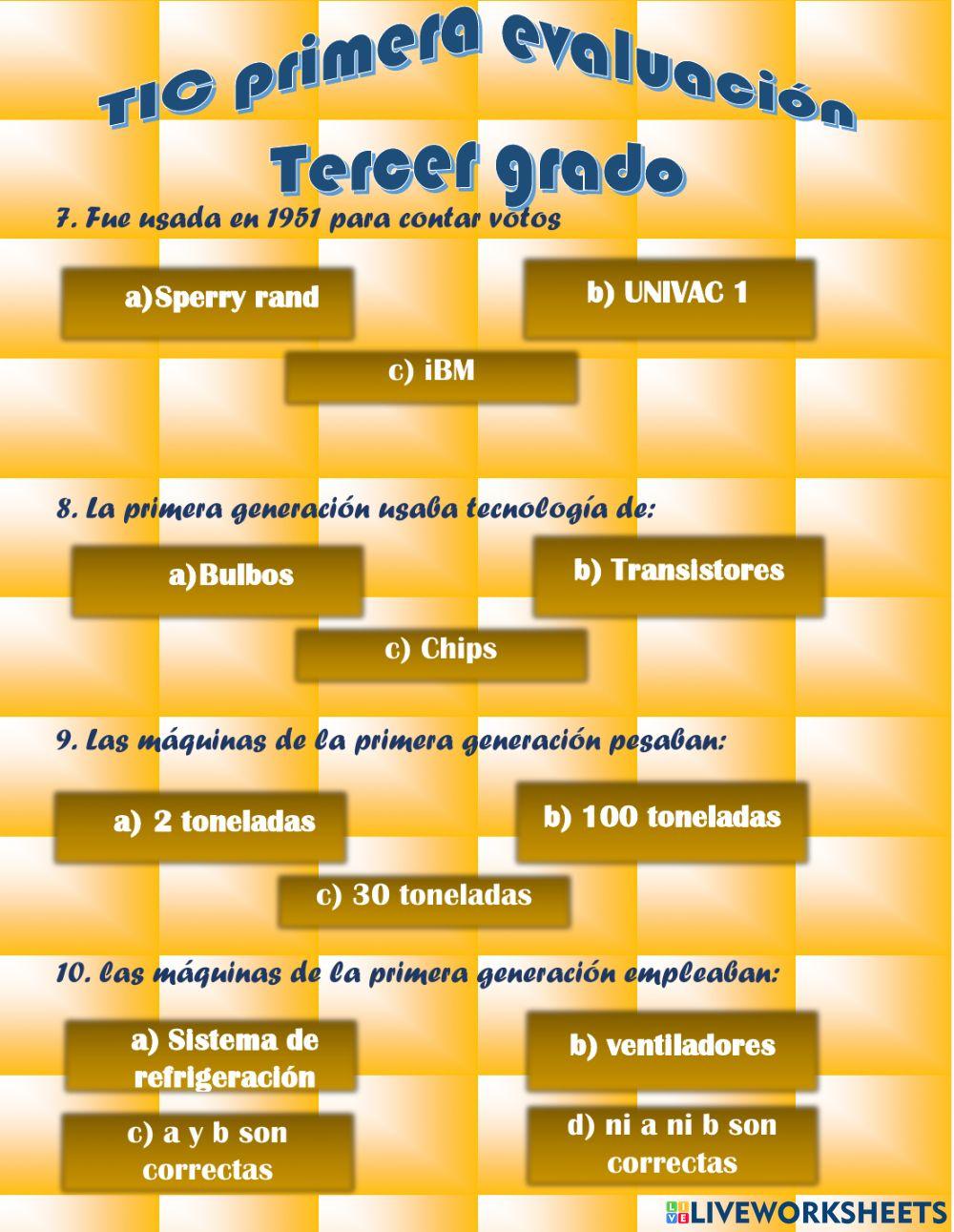 Evaluación primer bimestre