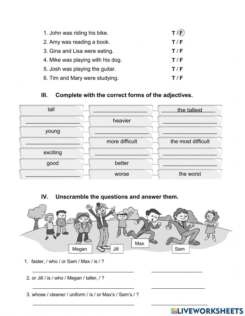 English test unit 2 and 3