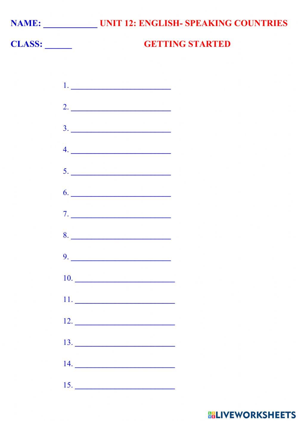 English 7 unit 12 getting