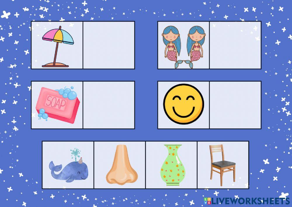 Arrastra los dibujos que riman