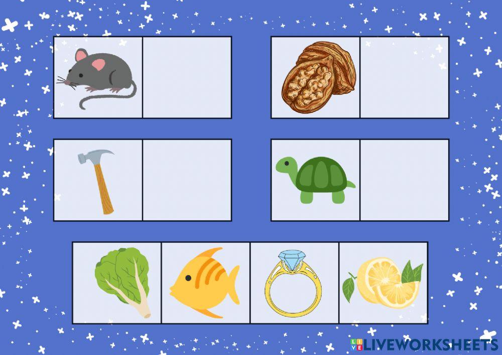 Arrastra los dibujos que riman