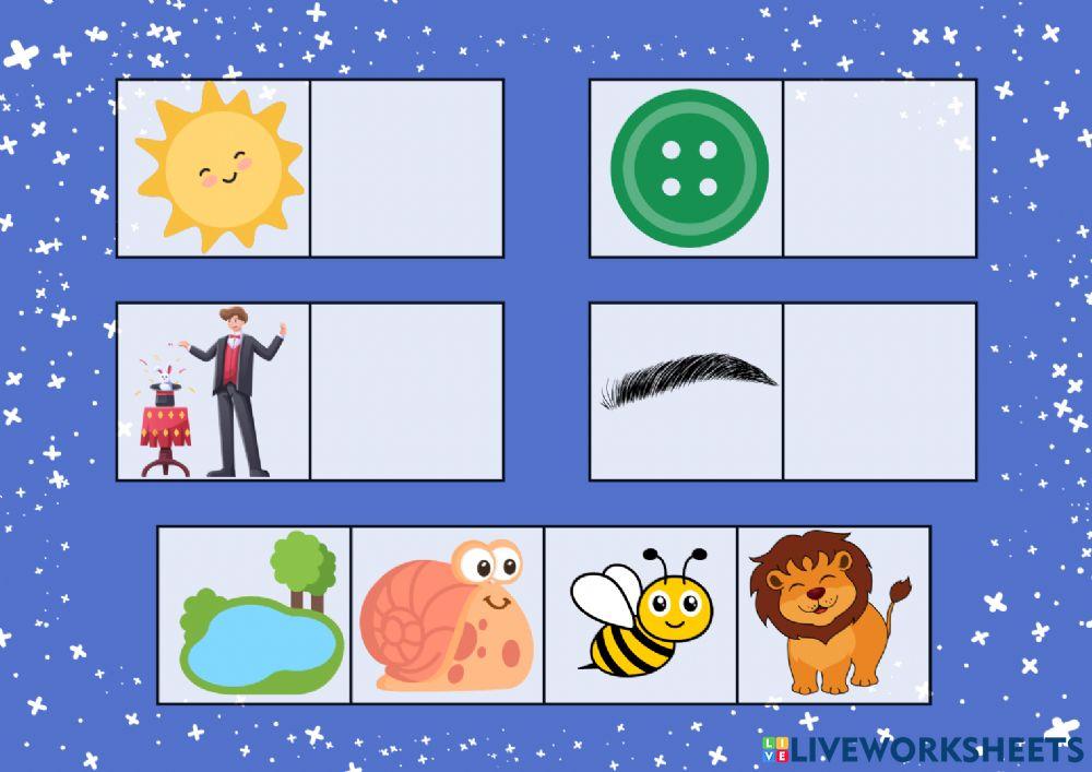 Arrastra los dibujos que riman