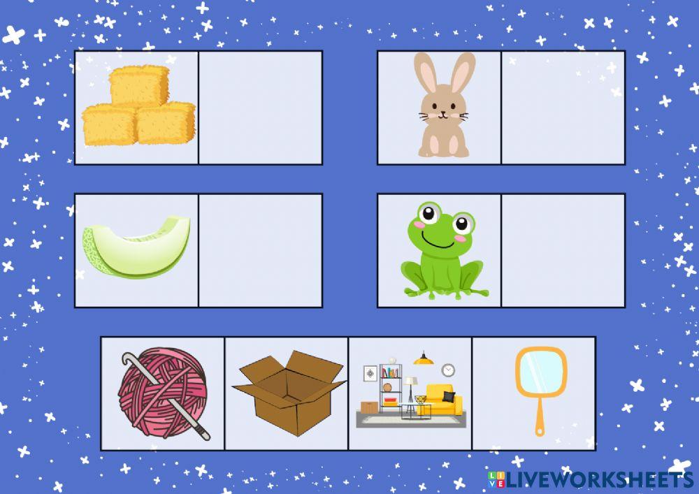 Arrastra los dibujos que riman