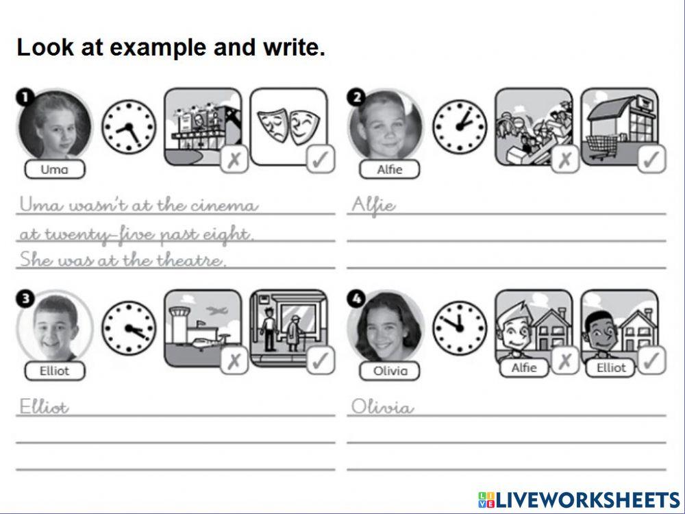 Unit 4 writing using was-were and the time Year 6
