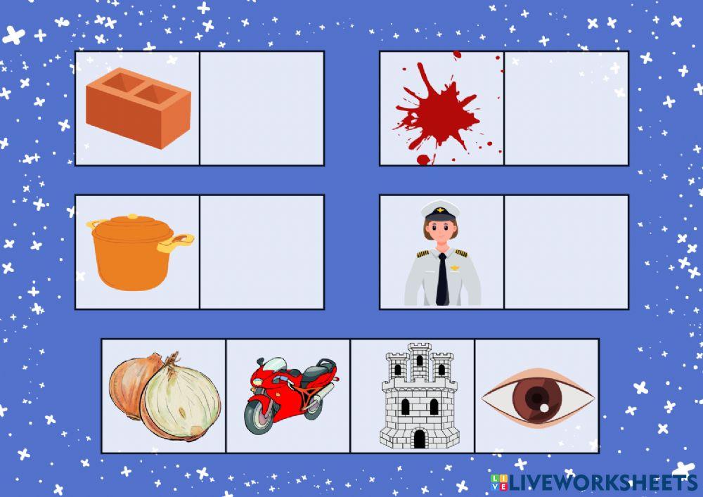 Arrastra el dibujo con su rima