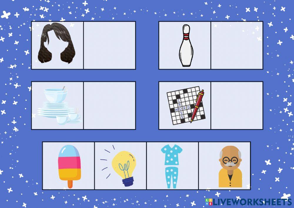 Arrastra el dibujo con su rima