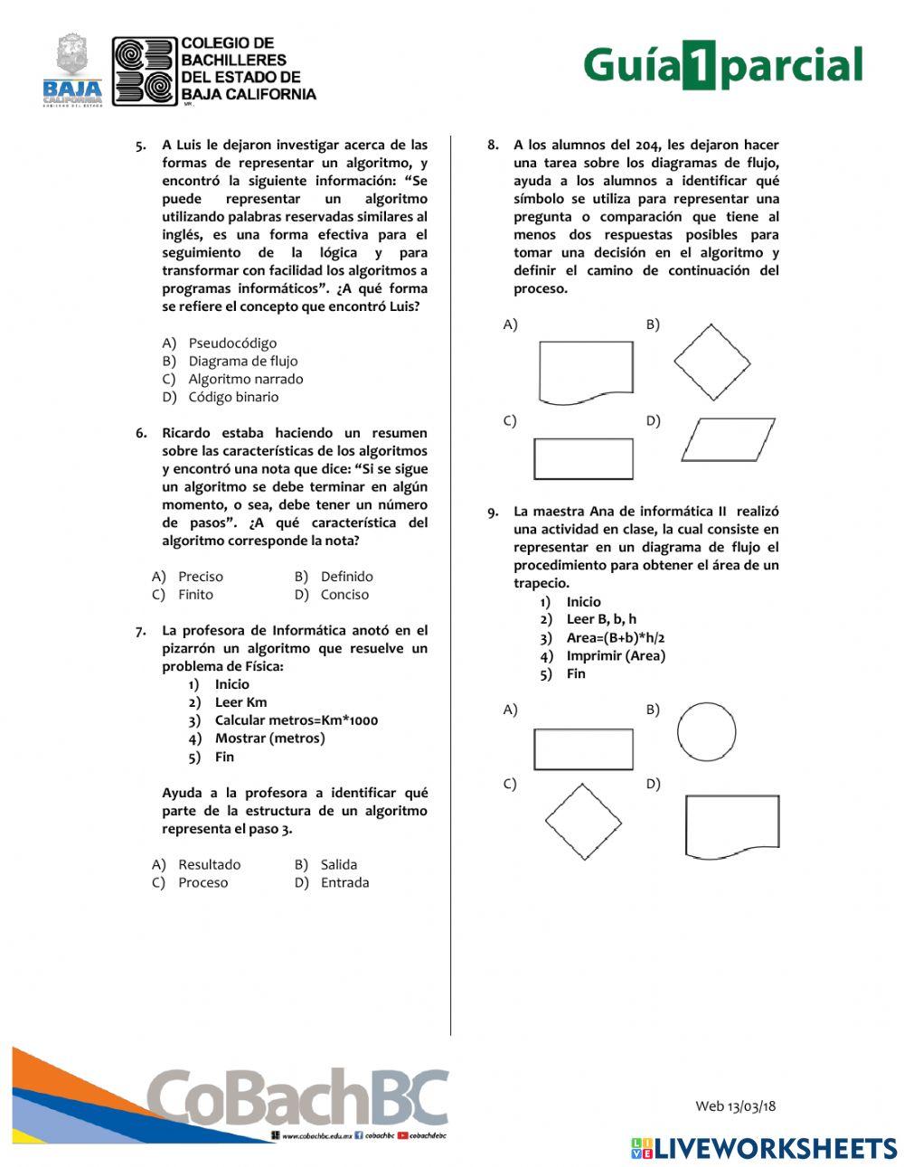 Guia de estudio algoritmos