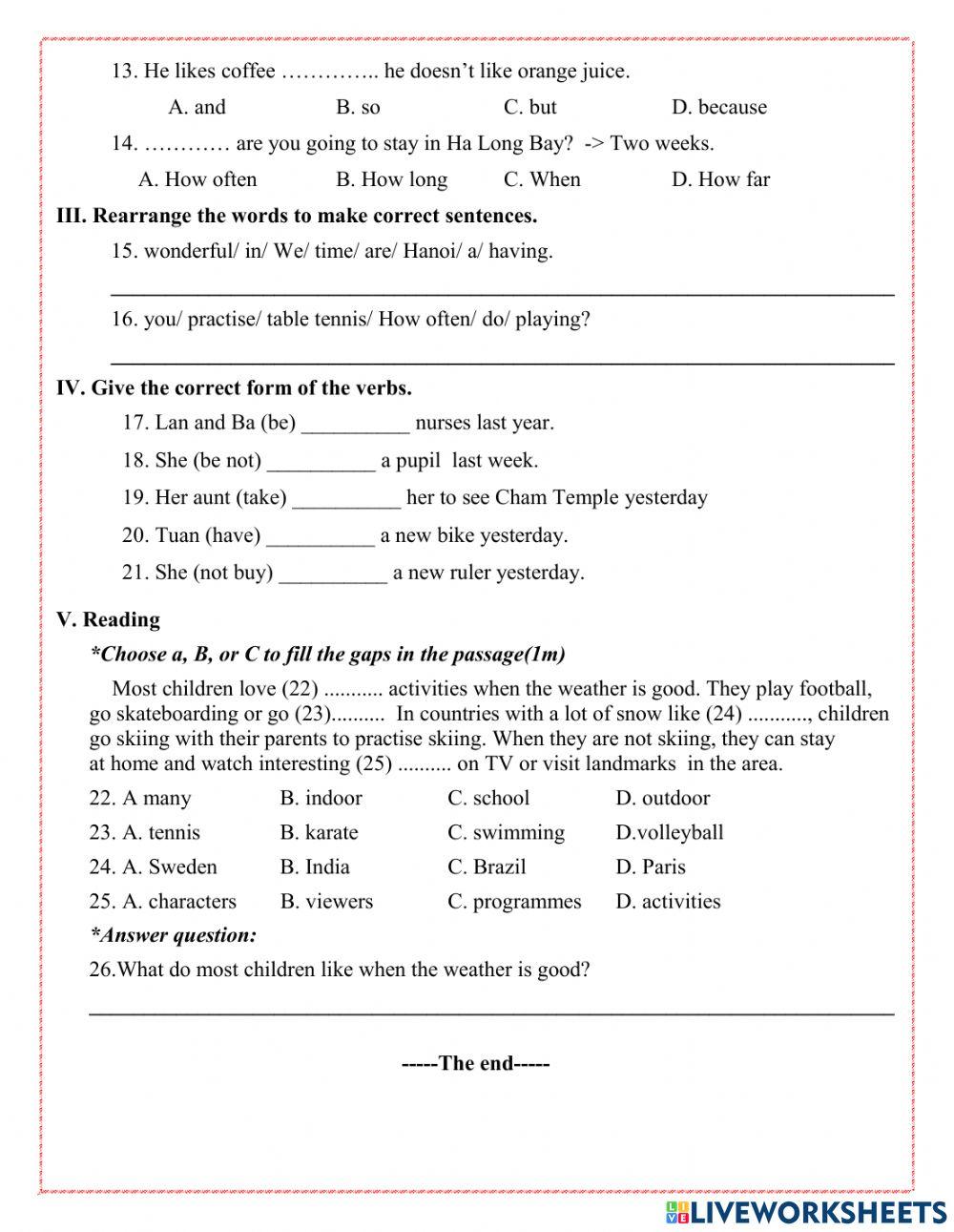 Revision for the second mid-term test-1