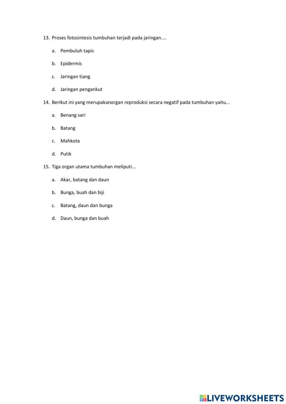 Soal pts biologi kelas 7