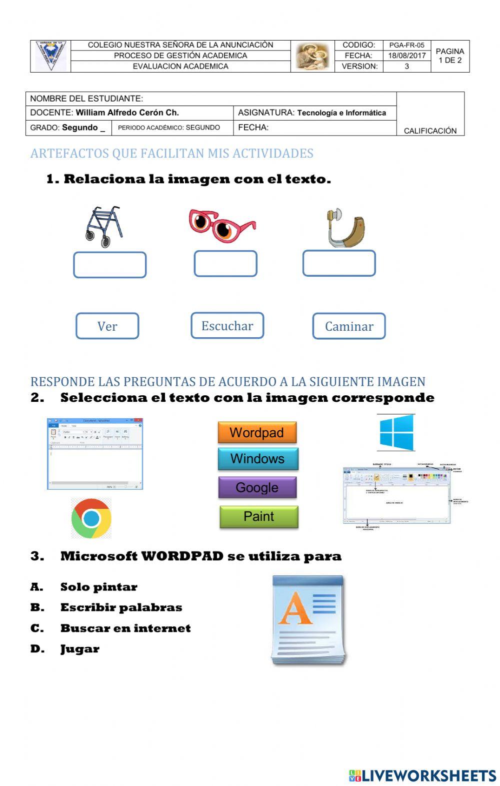 Artefactos que facilitan mis actividades
