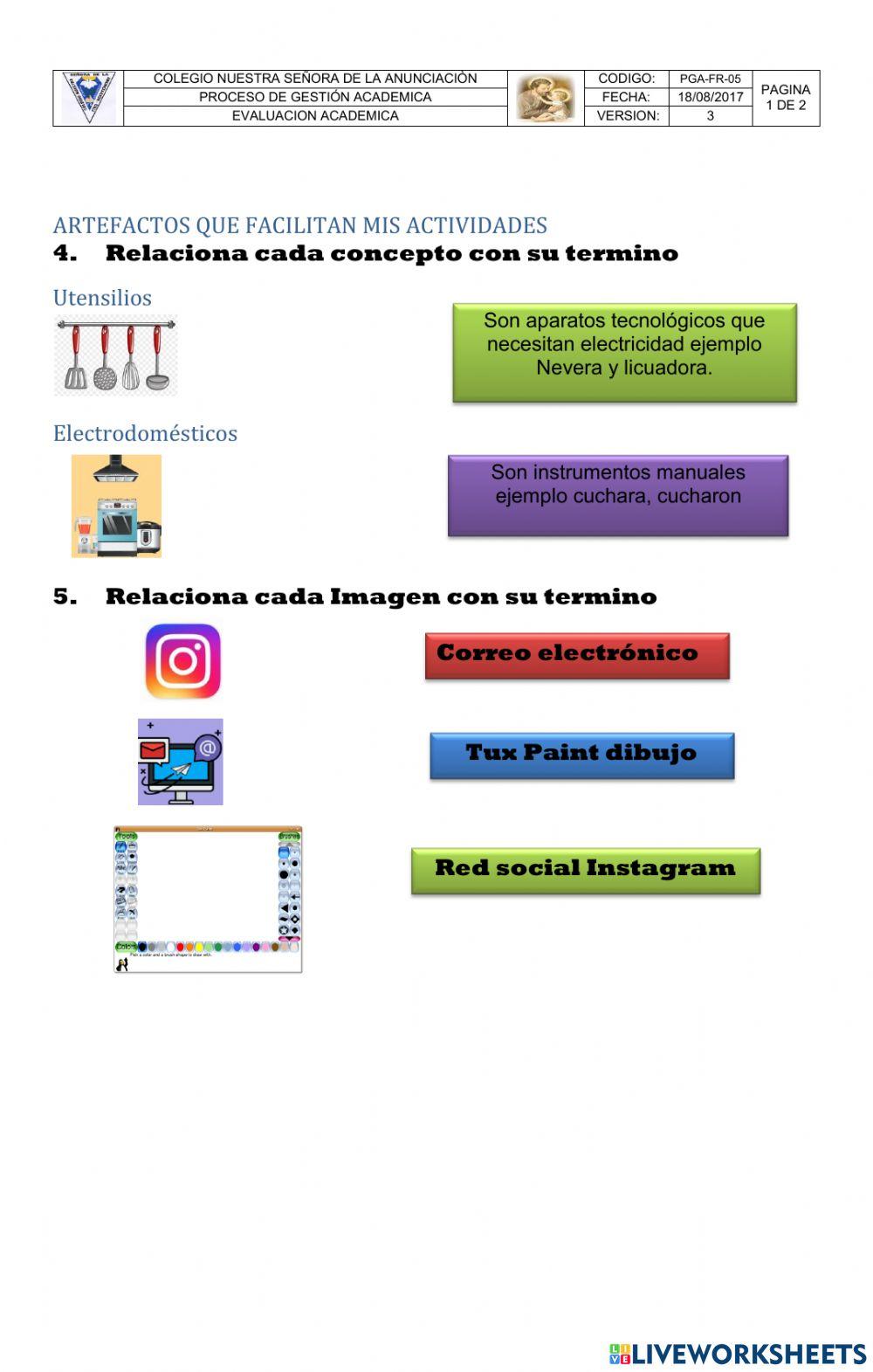 Artefactos que facilitan mis actividades