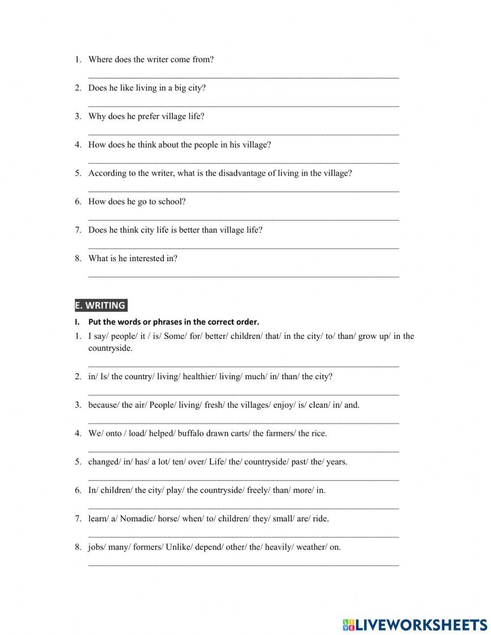 G8 U2 MLH Speaking, Reading & Writing