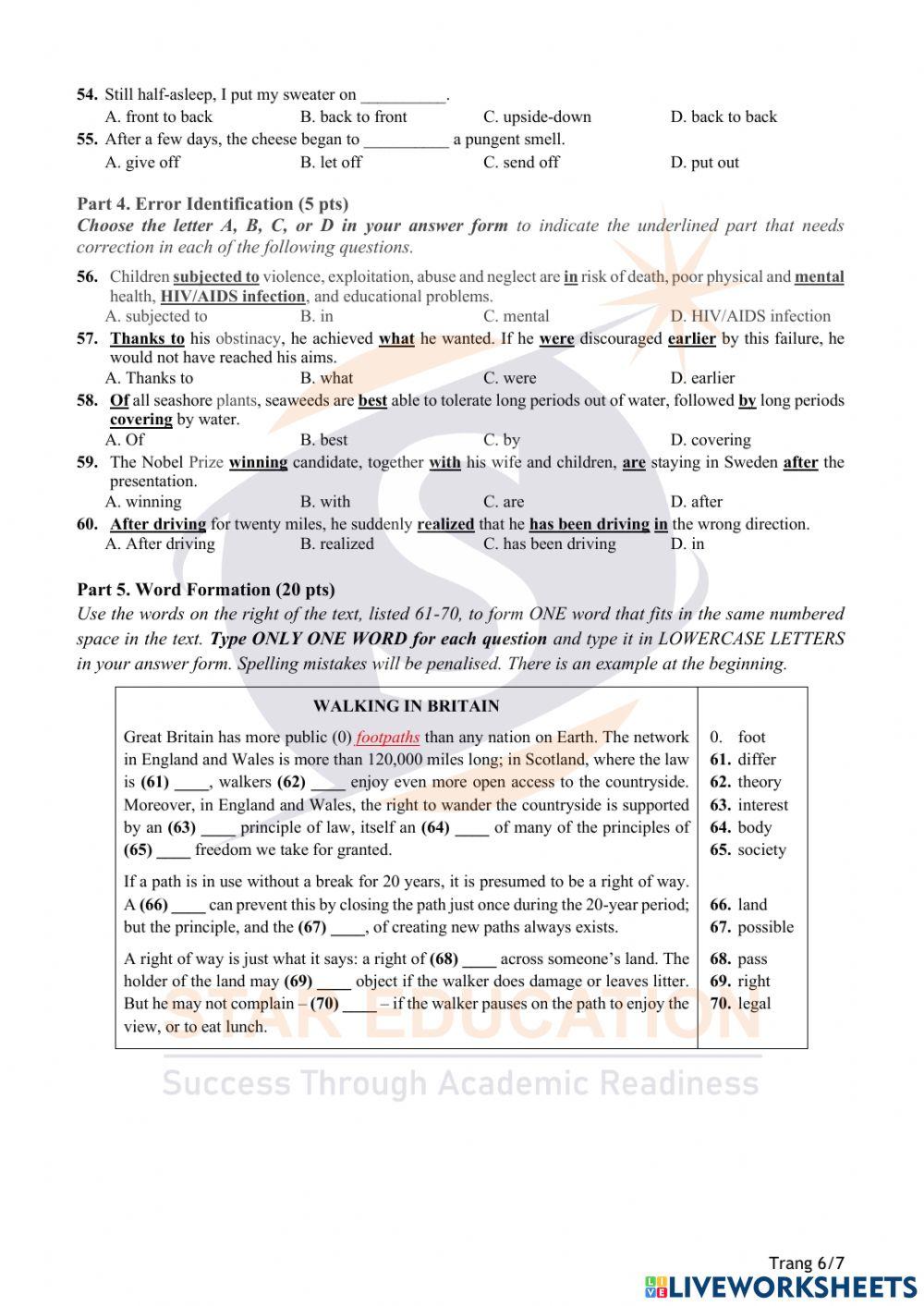 Thi thử tuyển sinh PTNK đợt 1 2022