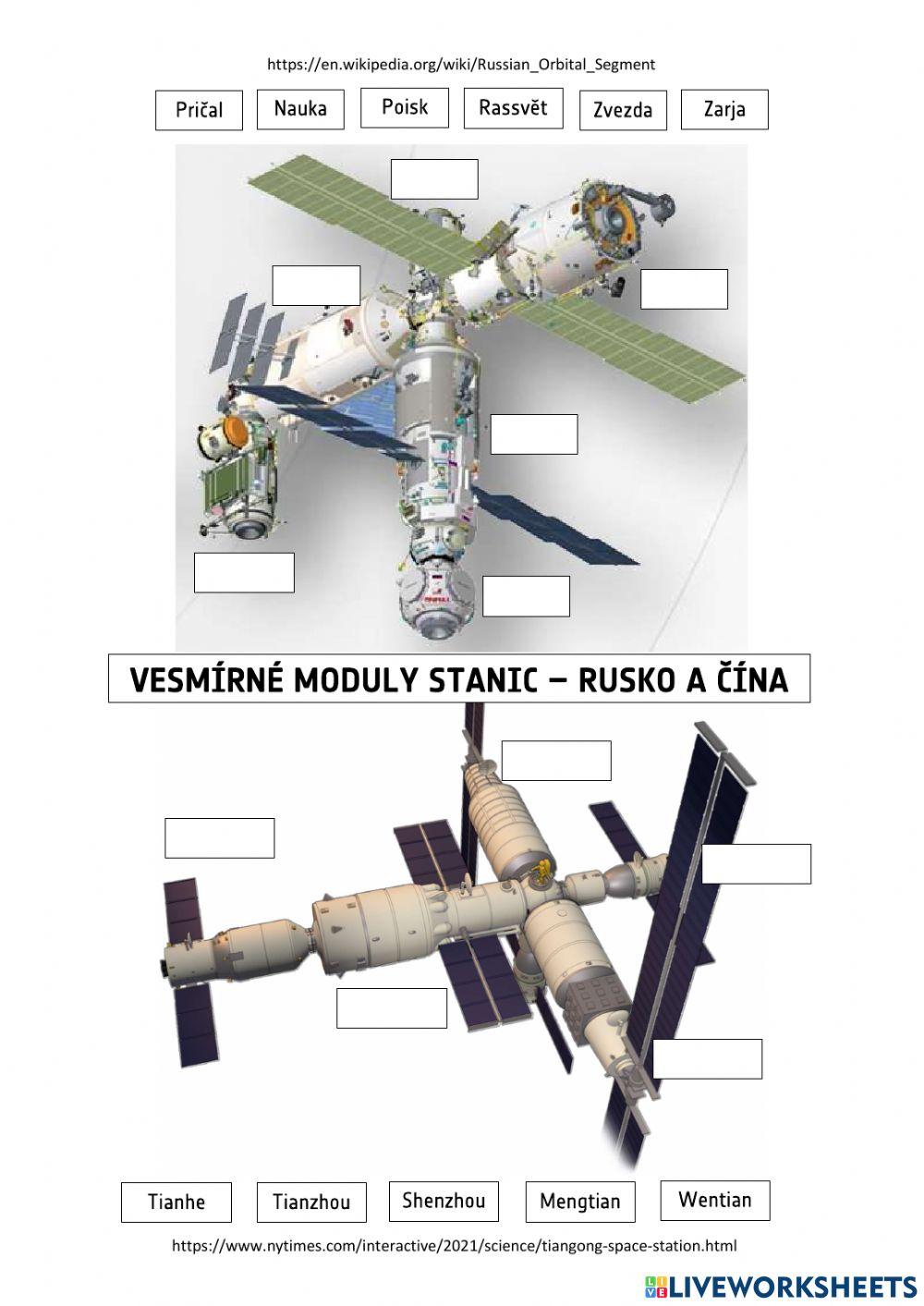 Kosmické stanice Rusko a Čína