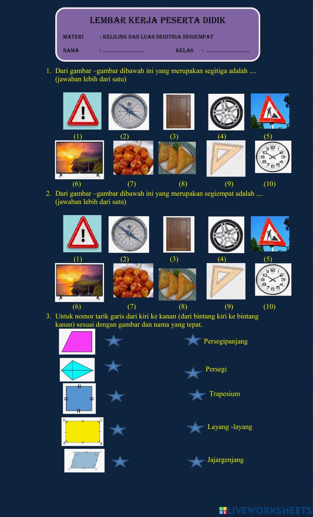 Keliling dan luas segitiga segiempat